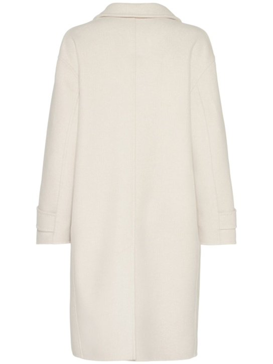 Max Mara: Nogara double breasted midi coat - Light Beige - women_4 | Luisa Via Roma