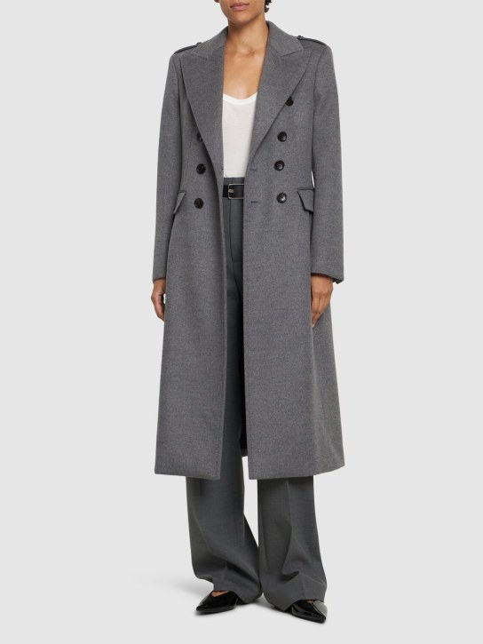 Tom Ford: Cappotto military in misto lana - Grigio - women_1 | Luisa Via Roma