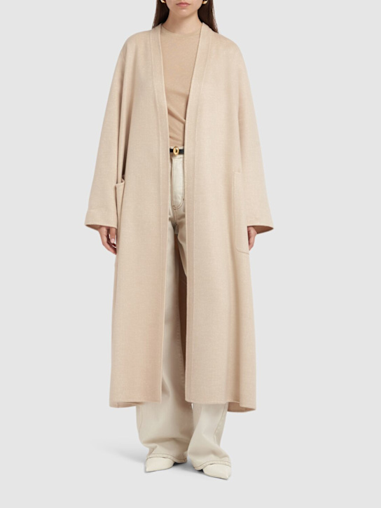Max Mara: Cappotto con cintura Vezzoso in cammello - Beige Chiaro - women_1 | Luisa Via Roma