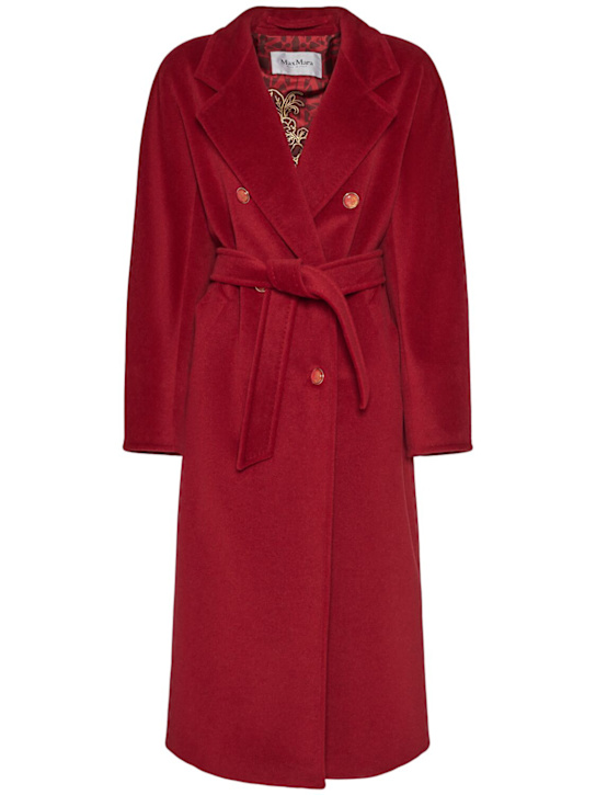 Max Mara: Ticino beaver double breasted coat - Red - women_0 | Luisa Via Roma