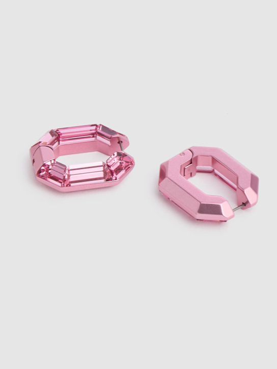 Swarovski: Mini Lucent crystal hoop earrings - Rosa - women_1 | Luisa Via Roma