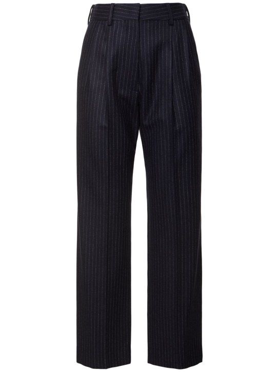 Blazé Milano: Lady Maud Fox pinstripe straight pants - Navy/Multi - women_0 | Luisa Via Roma