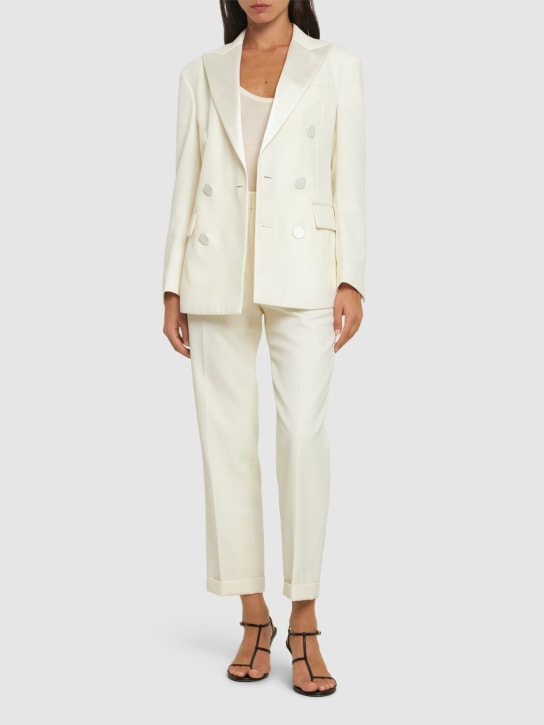 Dsquared2: Boston wool blend twill suit - White - women_1 | Luisa Via Roma