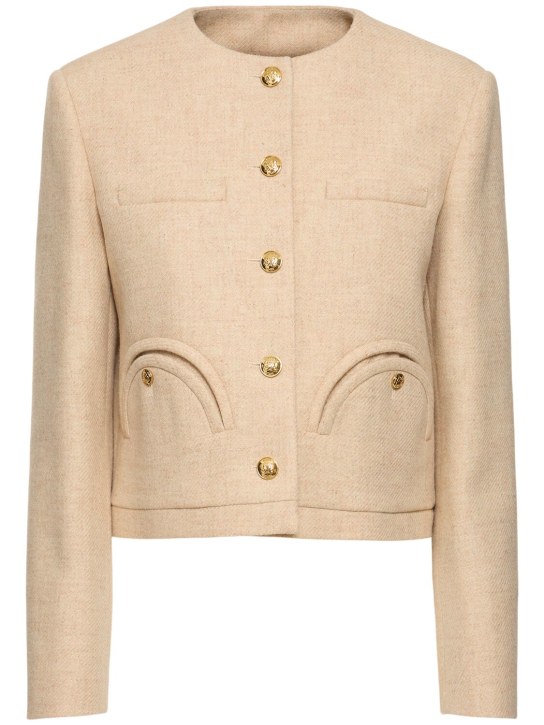 Blazé Milano: All Inn Shamo wool bolero jacket - Light Beige - women_0 | Luisa Via Roma