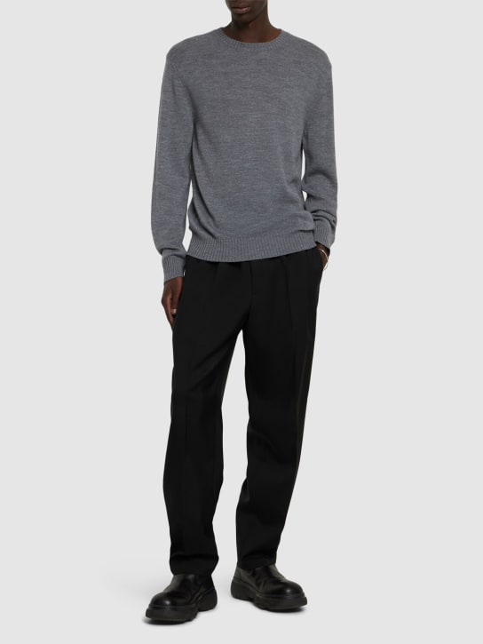 Jil Sander: Extrafine wool knit sweater - Slate - men_1 | Luisa Via Roma