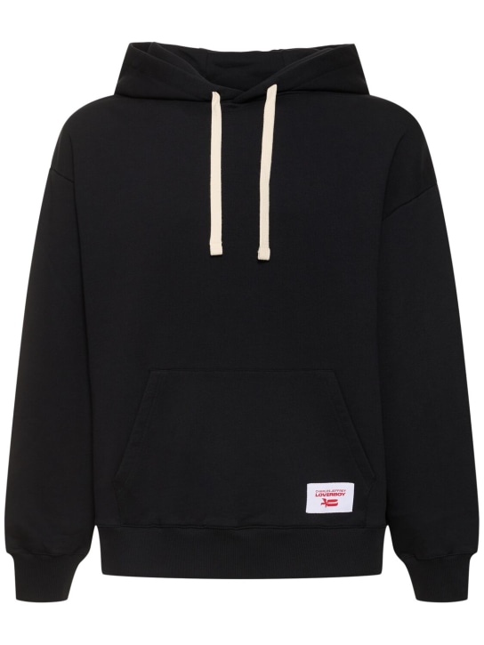 Charles Jeffrey LOVERBOY: Hoodie aus Baumwolle mit Logodruck - Schwarz - men_0 | Luisa Via Roma