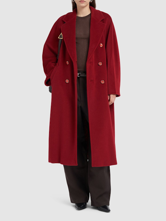 Max Mara: Ticino beaver double breasted coat - Red - women_1 | Luisa Via Roma