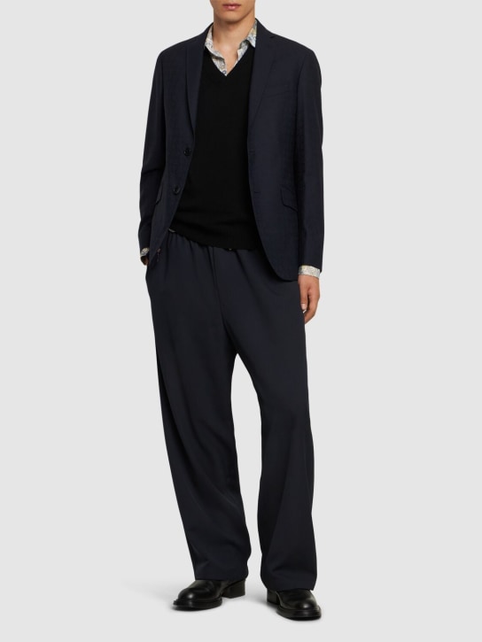 Etro: Roma wool & cashmere blazer - Blue - men_1 | Luisa Via Roma