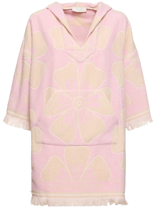 Zimmermann: Pop cotton hooded mini dress - Pink/Cream - women_0 | Luisa Via Roma