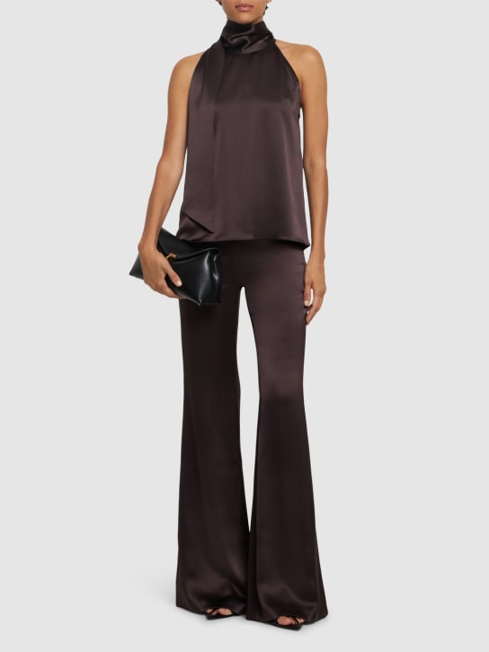 Galvan: Top in raso Sienna - Marrone - women_1 | Luisa Via Roma