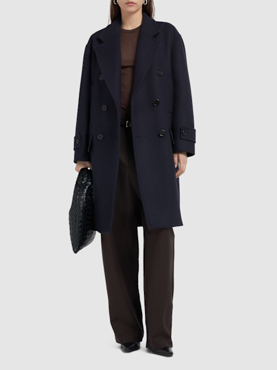 Max Mara: Zweireihiger Midimantel „Nogara“ - Dunkelblau - women_1 | Luisa Via Roma