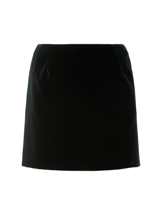 Blazé Milano: Jealousy Coci cotton velvet mini skirt - Dark Green - women_0 | Luisa Via Roma