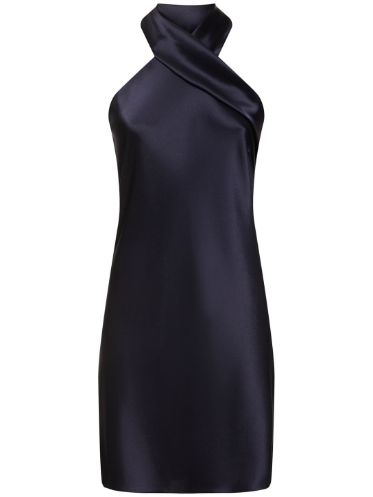 Galvan: Pandora mini halter dress - Dark Blue - women_0 | Luisa Via Roma