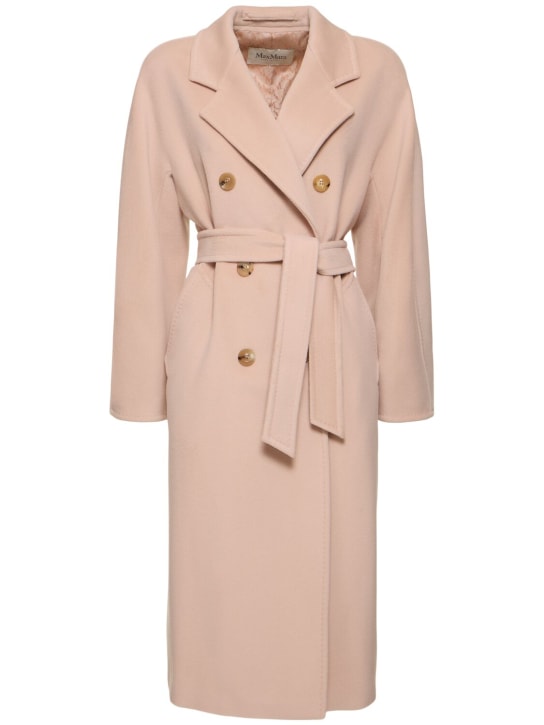 Max Mara: Madame wool double breast long coat - Light Pink - women_0 | Luisa Via Roma