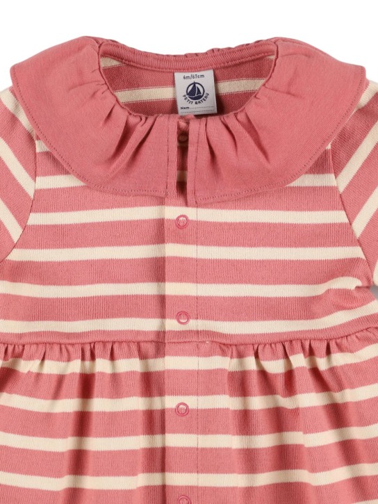 Petit Bateau: Printed cotton dress - Pink/White - kids-girls_1 | Luisa Via Roma