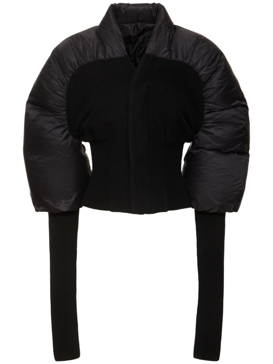 Rick Owens: Duvetina wool blend down jacket - Black - women_0 | Luisa Via Roma