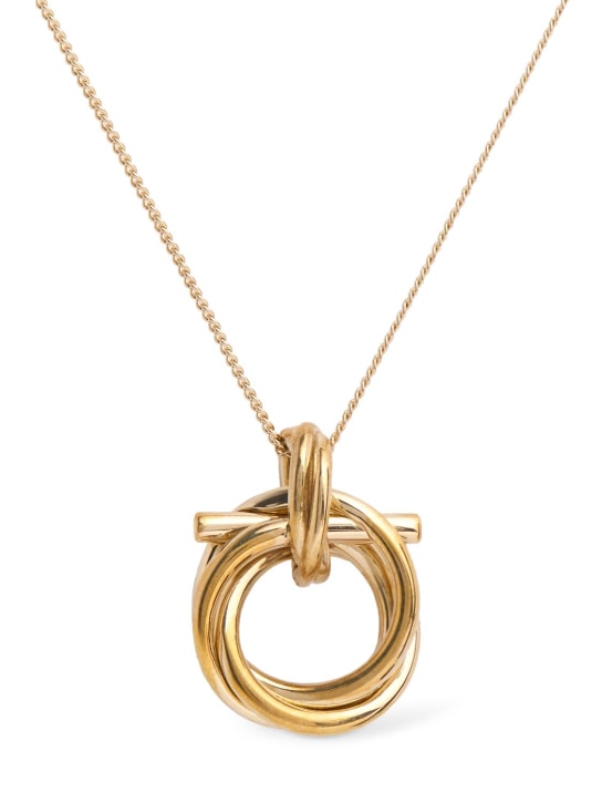 Ferragamo: Gancio evo charm necklace - Gold - women_0 | Luisa Via Roma