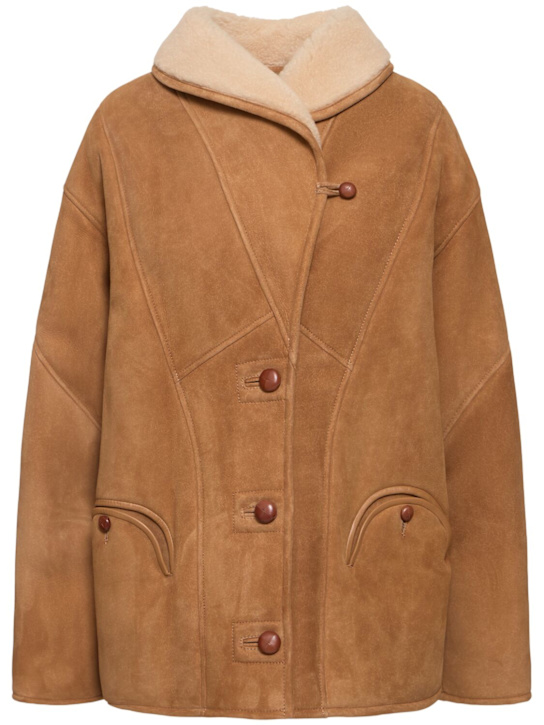 Blazé Milano: Tatoosh short shearling coat - women_0 | Luisa Via Roma