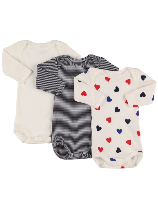 Petit Bateau: Lot de 3 bodys en coton imprimé - Multicolore - kids-boys_0 | Luisa Via Roma