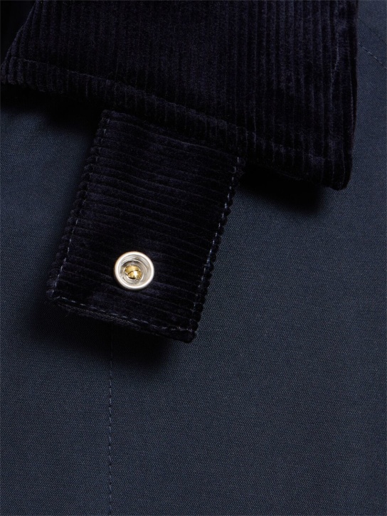 SUNFLOWER: Raglan cotton blend coat - Navy - men_3 | Luisa Via Roma