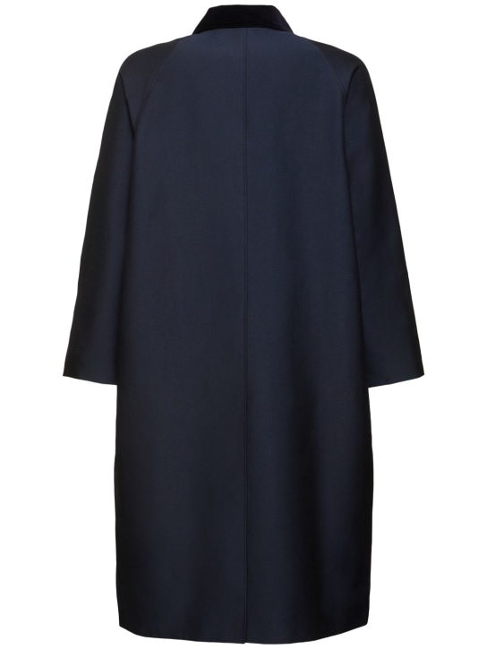 SUNFLOWER: Raglan cotton blend coat - Navy - men_4 | Luisa Via Roma