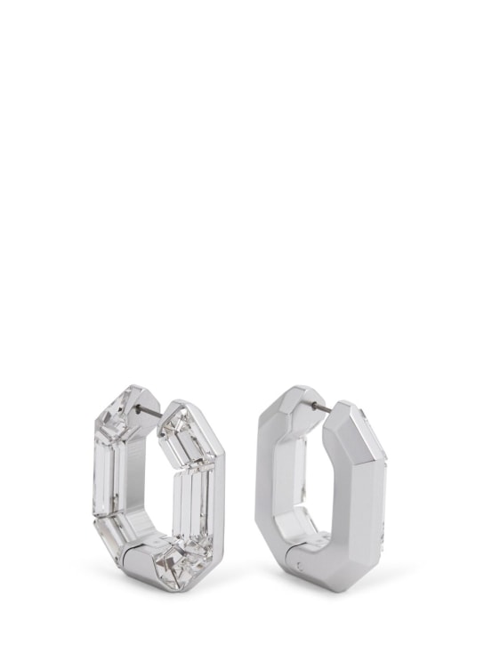 Swarovski: Mini Lucent crystal hoop earrings - Crystal - women_0 | Luisa Via Roma