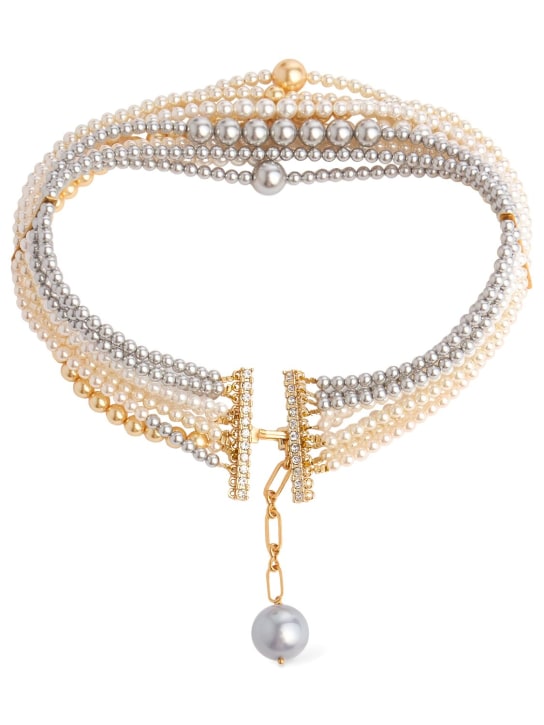 Timeless Pearly: Multi wire pearl collar necklace - Multi/Pearl - women_0 | Luisa Via Roma