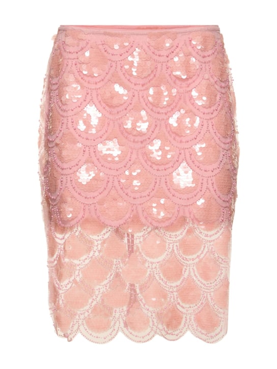 Rotate: Embellished pencil midi skirt - Pink/Multi - women_0 | Luisa Via Roma