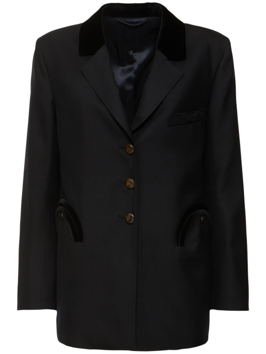 Blazé Milano: Alcanara Silent wool blazer - Black - women_0 | Luisa Via Roma