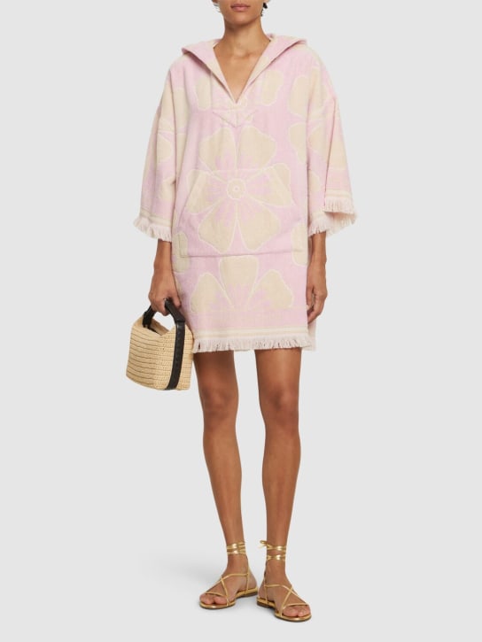 Zimmermann: Pop cotton hooded mini dress - Pink/Cream - women_1 | Luisa Via Roma