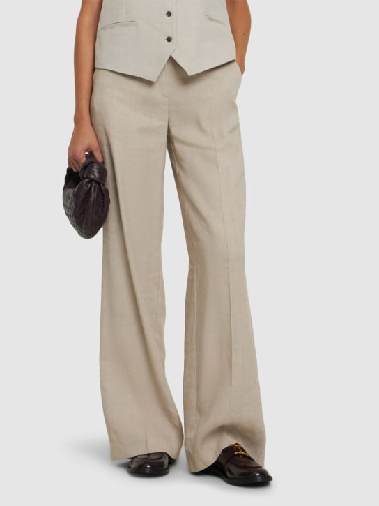 Chloé: 10mm Marcie brushed leather loafers - women_1 | Luisa Via Roma