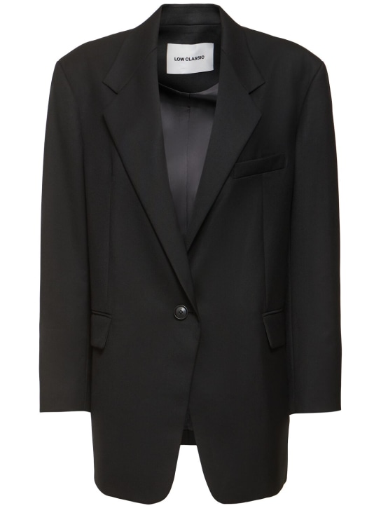 LOW CLASSIC: Oversize wool blazer - Black - women_0 | Luisa Via Roma