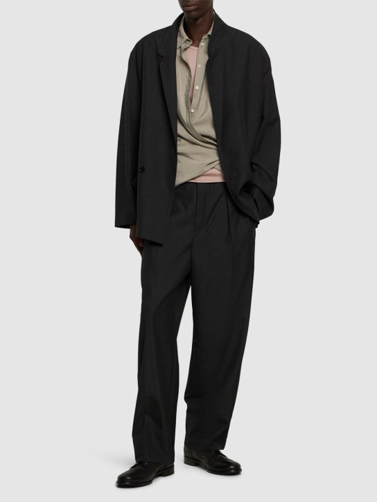 Lemaire: Pleated pants - Caviar - men_1 | Luisa Via Roma