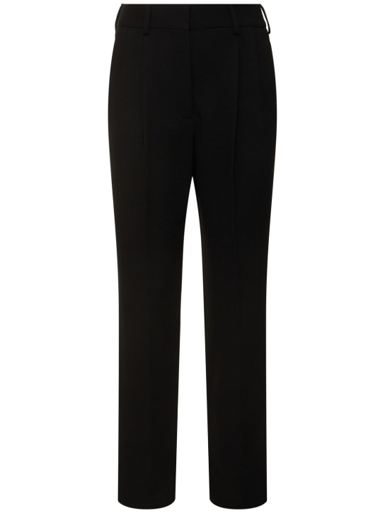 Blazé Milano: Resolute Banker straight wool pants - Black - women_0 | Luisa Via Roma