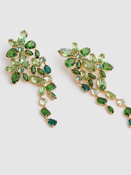 Swarovski: Gema crystal drop earrings - Green - women_1 | Luisa Via Roma