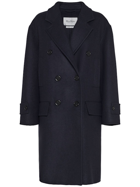 Max Mara: Zweireihiger Midimantel „Nogara“ - Dunkelblau - women_0 | Luisa Via Roma
