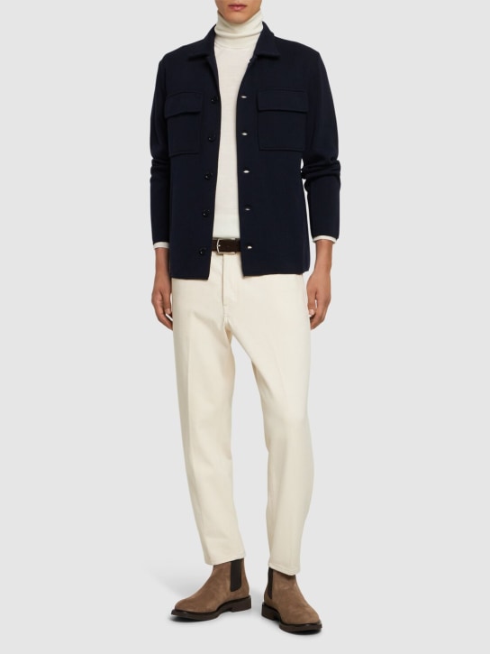 Lardini: Cotton denim jeans - Beige/White - men_1 | Luisa Via Roma