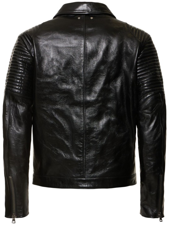 Andersson Bell: Checkerboard leather biker jacket - men_4 | Luisa Via Roma