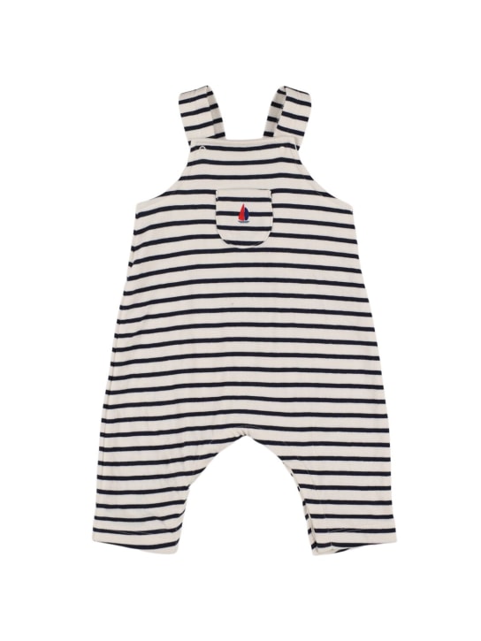 Petit Bateau: Cotton overalls & bodysuit - White - kids-boys_1 | Luisa Via Roma