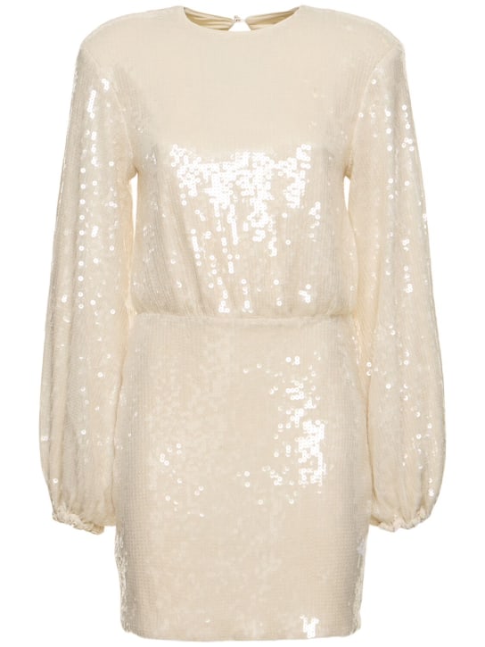 Rotate: Embellished long sleeve mini dress - White - women_0 | Luisa Via Roma