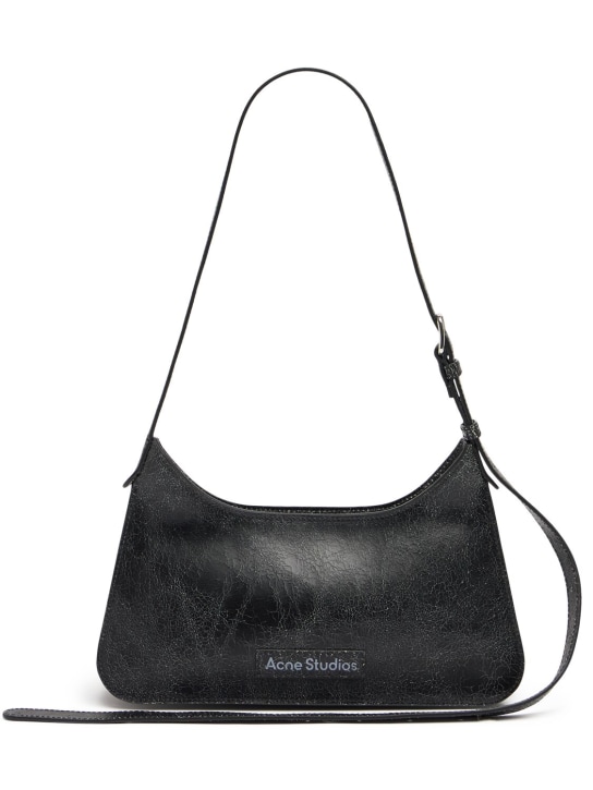 Acne Studios: Mini Platt crackled leather shoulder bag - women_0 | Luisa Via Roma