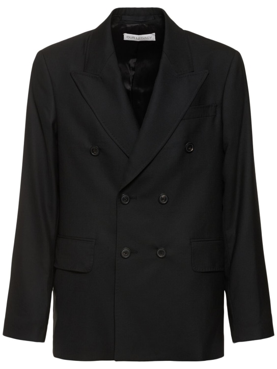 Our Legacy: Unconstructed double breast blazer - Black - men_0 | Luisa Via Roma