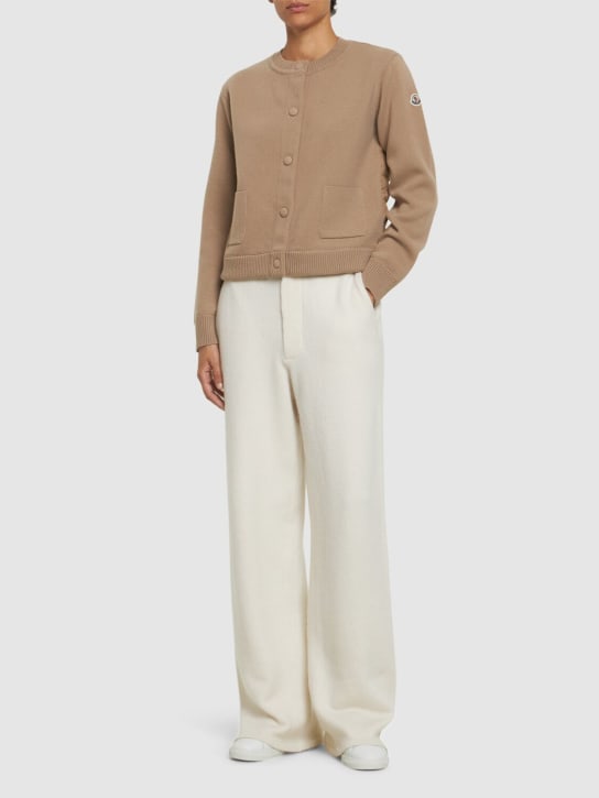 Moncler: Padded wool blend cardigan - women_1 | Luisa Via Roma