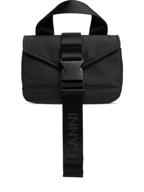 GANNI: Mini Satchel recycled tech shoulder bag - women_0 | Luisa Via Roma