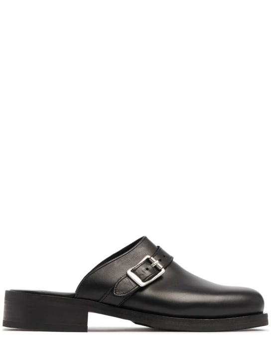 Our Legacy: Camion leather mules - Black - men_0 | Luisa Via Roma