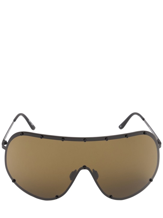 Rick Owens: Mask Shield sunglasses - Black/Brown - men_0 | Luisa Via Roma