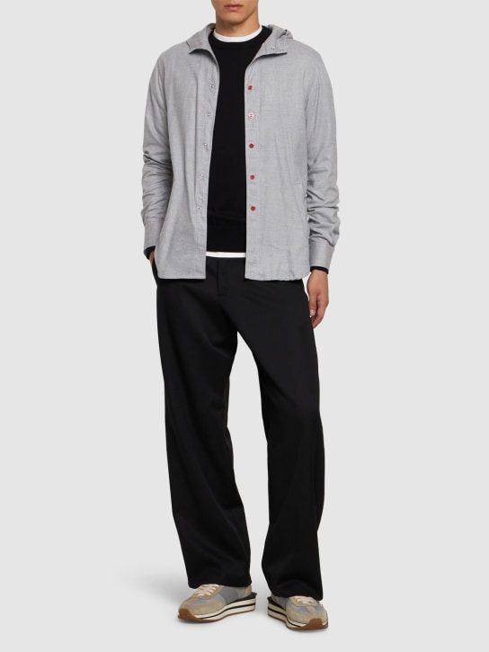 Kiton: Mariano hooded shirt - men_1 | Luisa Via Roma
