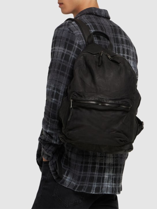 Giorgio Brato: Lamb leather backpack - Black - men_1 | Luisa Via Roma