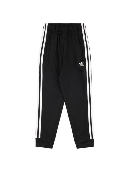 adidas Originals: Logo recycled poly tech sweatpants - Black - kids-boys_0 | Luisa Via Roma