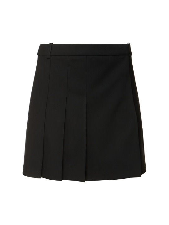 Alexander McQueen: Minifalda de lana - Negro - women_0 | Luisa Via Roma